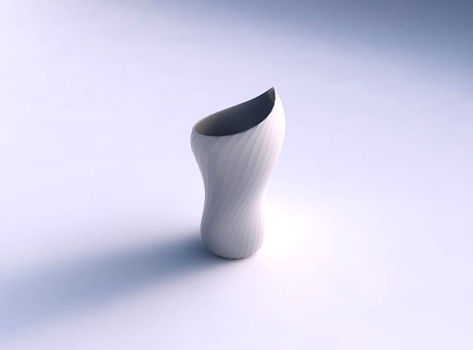 Vase vortex smooth with fine bands uniform vertical | 3D