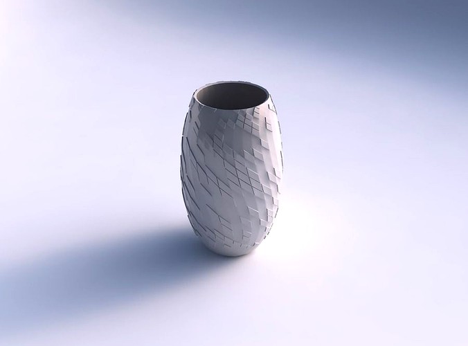 Vase twisted with scattered diagonal grid plates | 3D