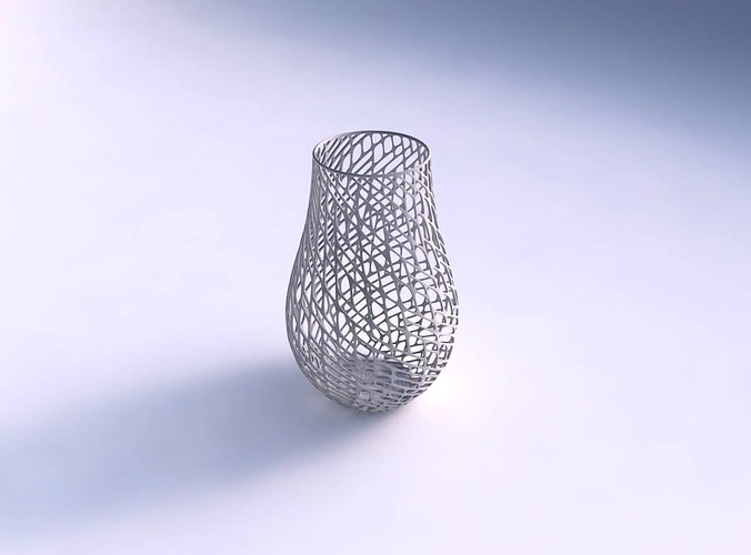 Vase twisted with lattice tiles | 3D