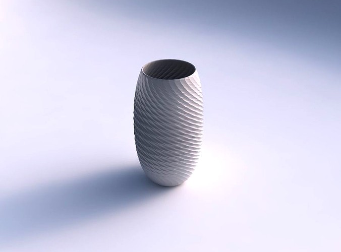Vase twisted with twisted diagonal grid pattern | 3D