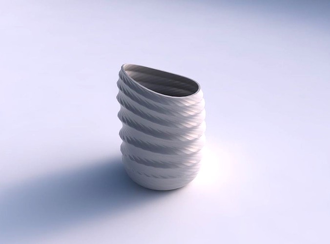 Vase twisted 2 with sections and twisted lines | 3D