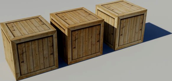 Low Poly Crate 3D Model