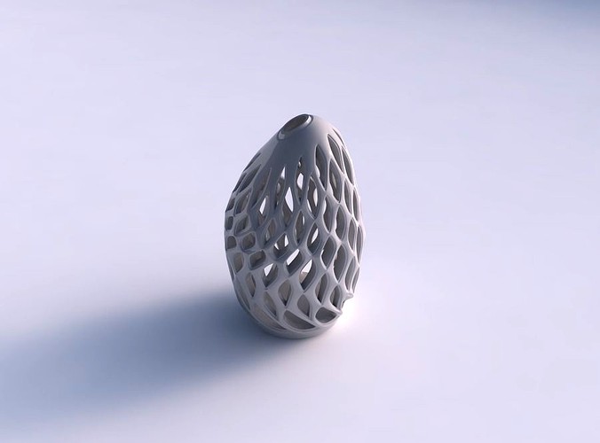 Vase twisted wider on top with smooth cuts and extruded top streched top corner | 3D