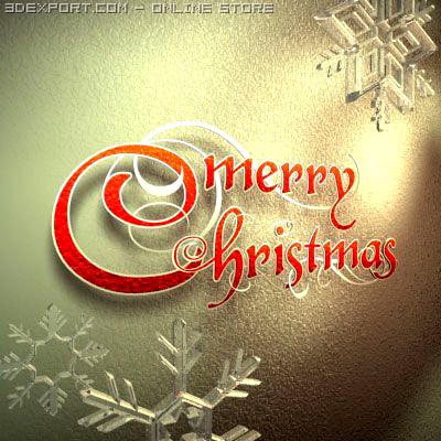 Merry Christmas Title 3D Model