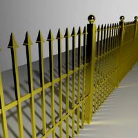Ornamental Fence Array W /  Curve Mod
