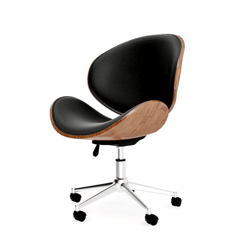 Wood and Leather Swivel Chair 2