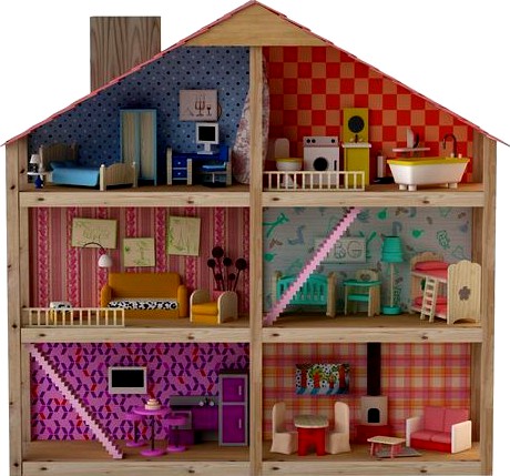 Wooden House for dolls Toy house