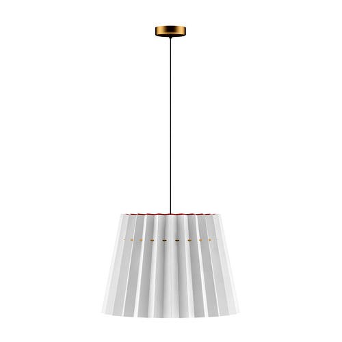Ceiling Lamp with Red and White Shade