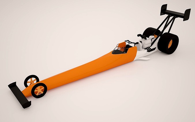 Top Fuel Dragster Low Poly