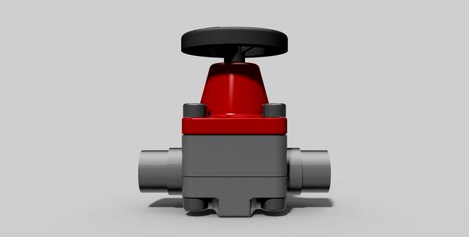 50mm - PVC Diaphragm valve SC spigots - Autodesk Inventor
