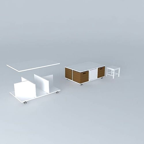 mesa centro com banquetas e caixas coffe table with stools and boxes