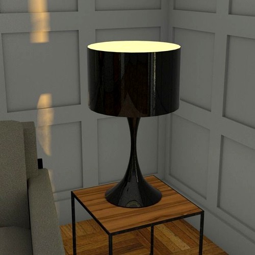 Black lacquer Paloma table lamp h69 cm