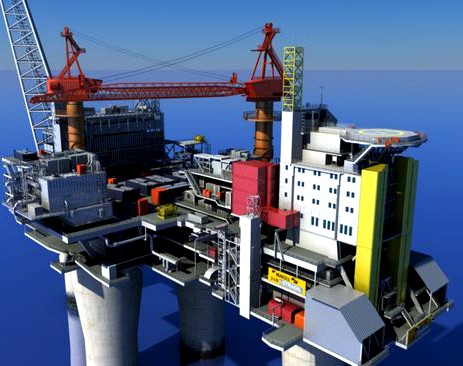 Oil Gas Platform 3D Model