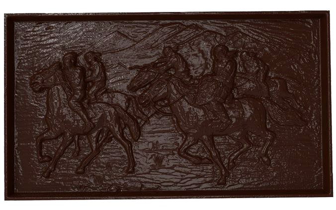 Asian horsemen Bas relief for CNC | 3D