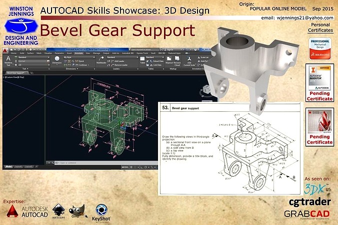 AUTOCAD Skills Showcase - Bevel Gear Support