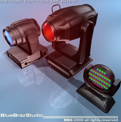 Moving heads collection 3D Model