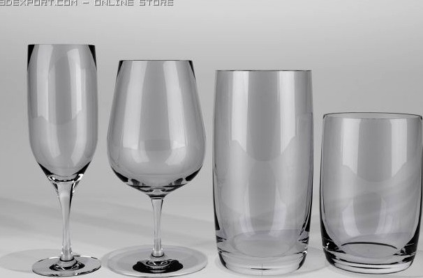 Drinking glasses 3D Model
