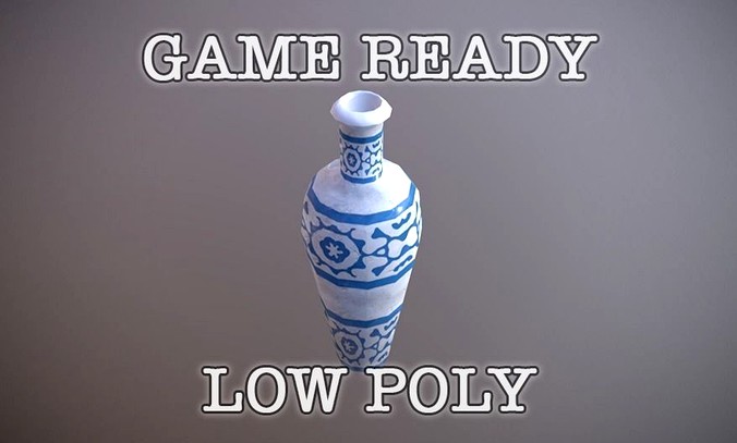 Big Porcelain Vase low-poly game ready
