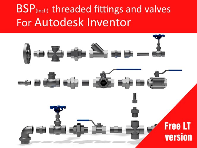 Autodesk Inventor CAD library - Piping No 1 LT