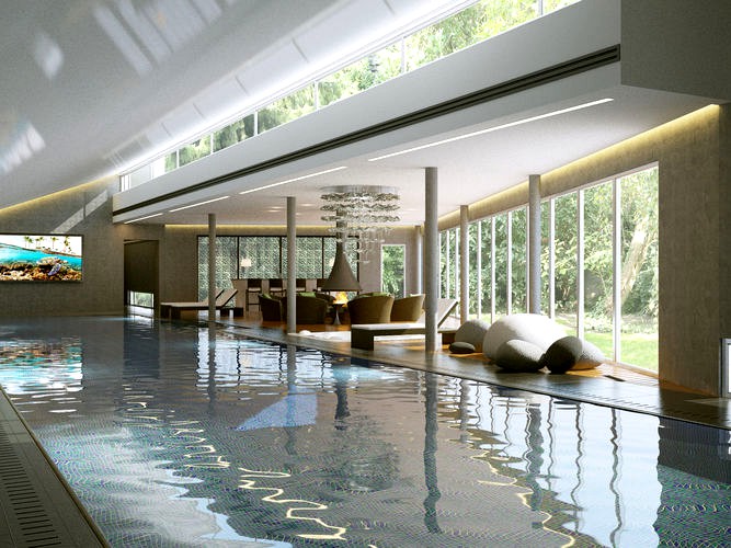 Interior modern swimming pool