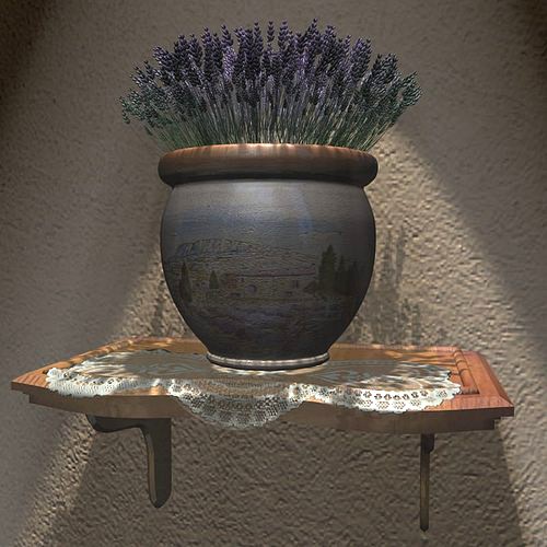 Potted Lavender Plant on Shelf