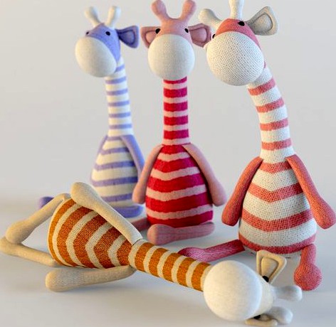 Textile giraffes toys