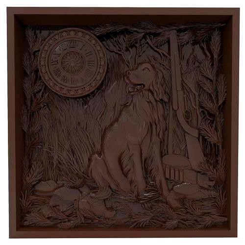 The hunting time Bas relief | 3D