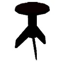 Black piano stool