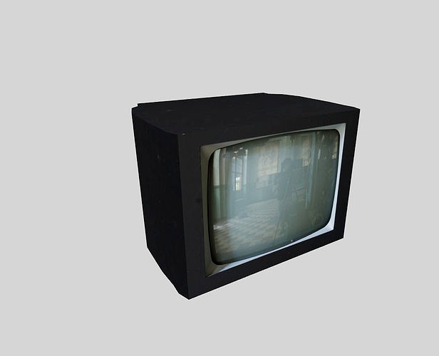 low poly television