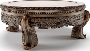 carved round table