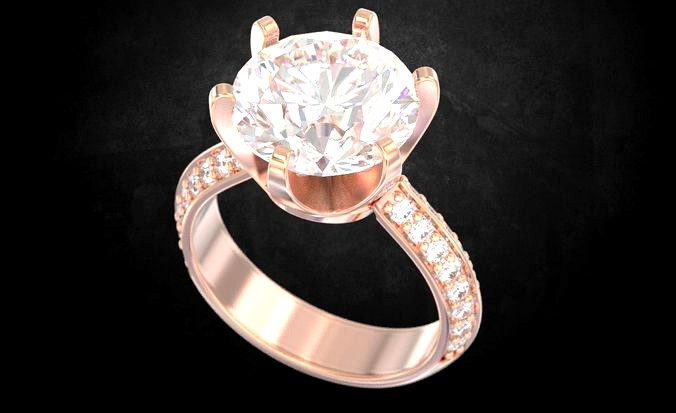 Womens ring with diamonds 166 | 3D