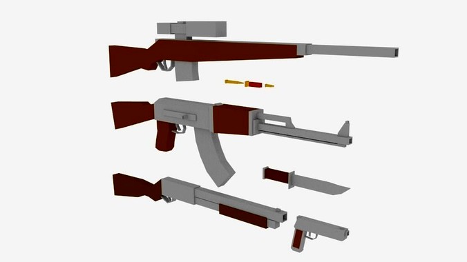Lowpoly weapon set