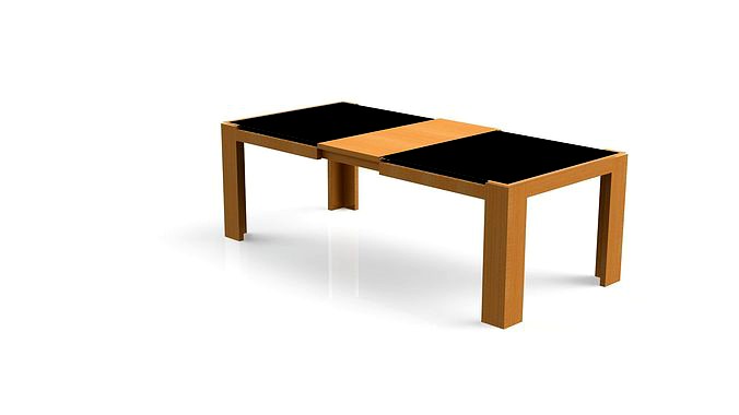 Wooden Table with Glass Top