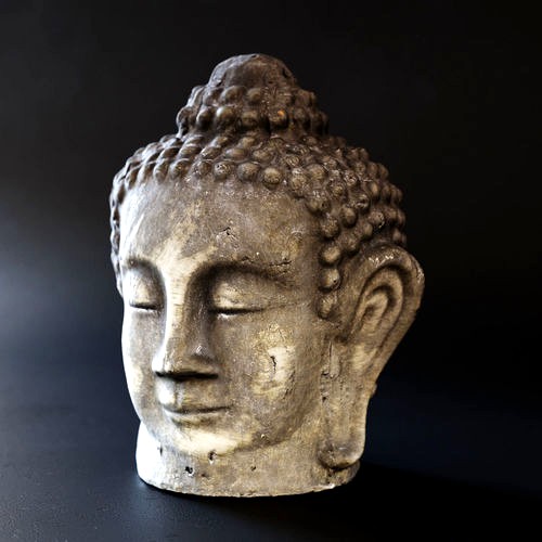 Buddha head sculpture