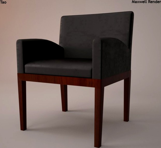 Tao Leather Armchair 3D Model