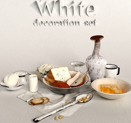 White decoration set model