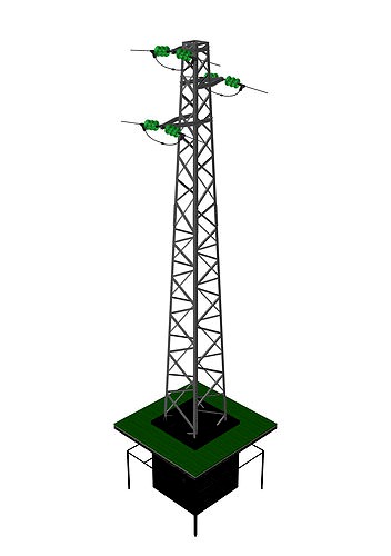 Voltage overhead power line tower 951