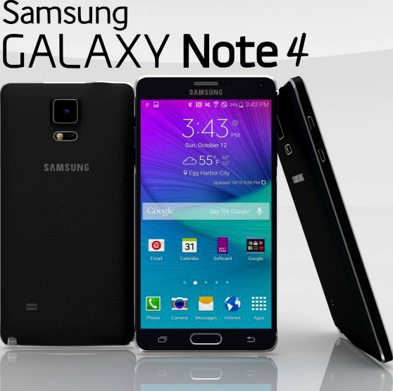 Samsung Galaxy Note 4 Charcoal Black 3D Model