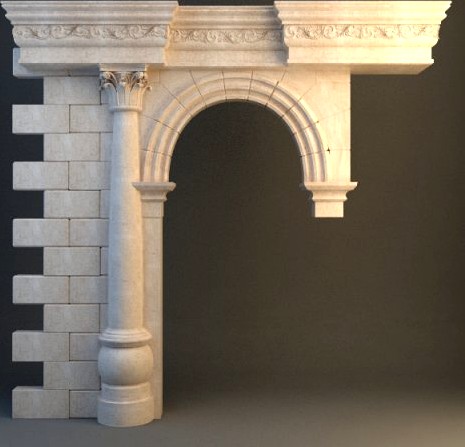 Stone Column  Arch 3D Model