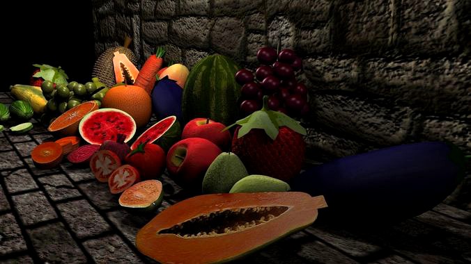 Low poly Fruit and Vegetable