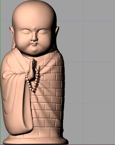 Chinese Sculpture 3D STL Model Pray Little  Monk