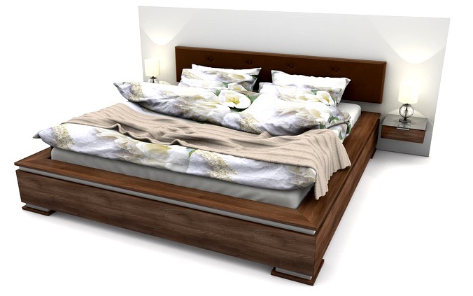 bed wood with accessories