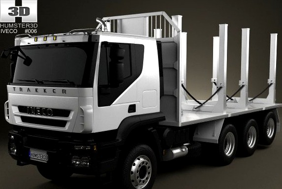 Iveco Trakker Log Truck 4axis 2012 3D Model