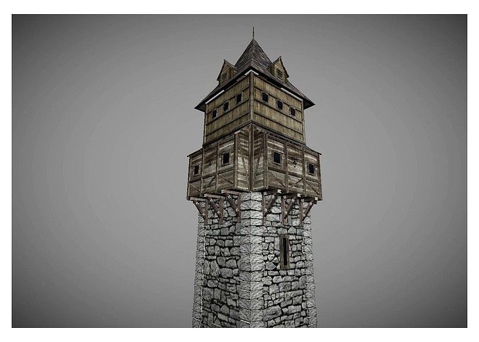 low poly middle ages tower 2