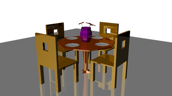 Very Low-Poly Chair Set