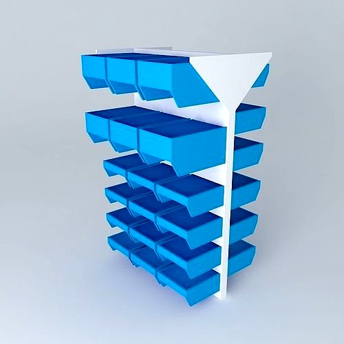 5' Double Sided Rack - Plastic Bin Organizer
