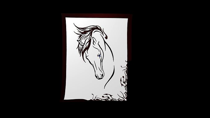 3D Fire Horse Portrait Textures included