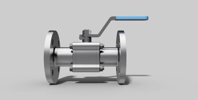 DN50 PN16 - 3-Piece ball valve NO - Autodesk Inventor