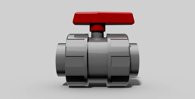 50mm - PVC Ball valve SC sockets NO - Autodesk Inventor