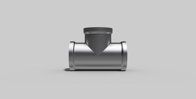 1 Inch BSP - Tee  90 degrees F - Autodesk Inventor